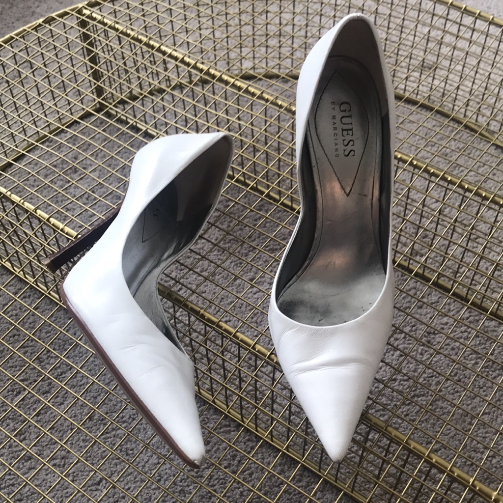 Guess White Heels